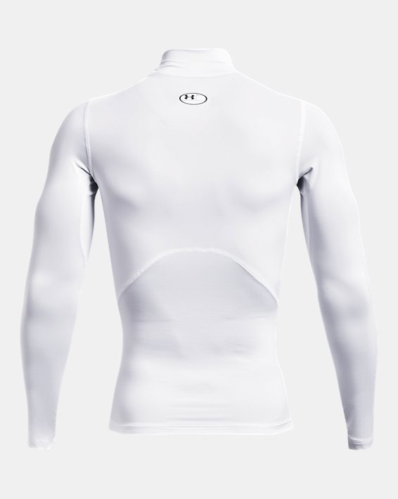 Men's HeatGear® Mock Long Sleeve in White image number 5